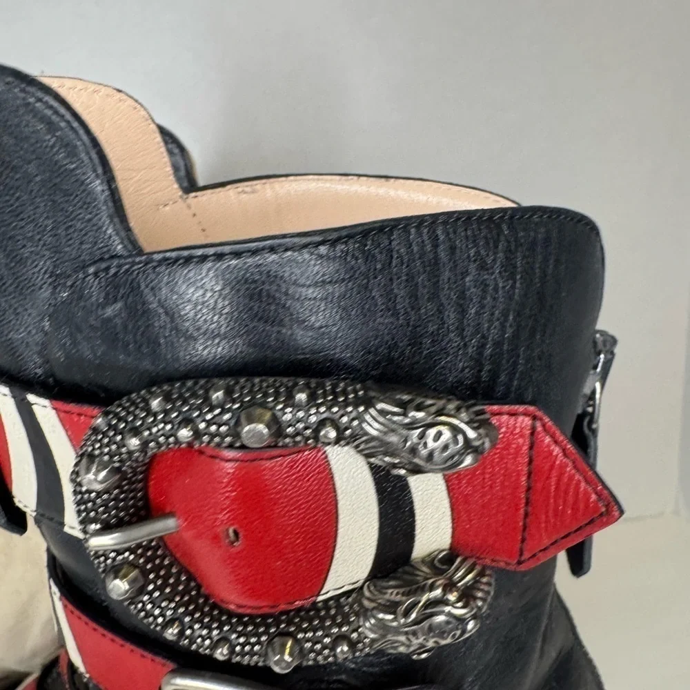 Gucci Kingsnake Dionysus Leather Multicolor Boots Size 38.
